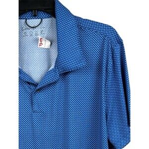 Cotton & Co Men’s L blue polo Stretch moisture wicking Golf Shirt Soft NWT